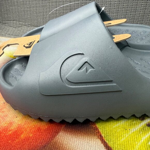 Quiksilver Cloudbreak Mens Size 13 Gray Slides Sandals Slip-On Pool Beach Wear - Picture 4 of 8